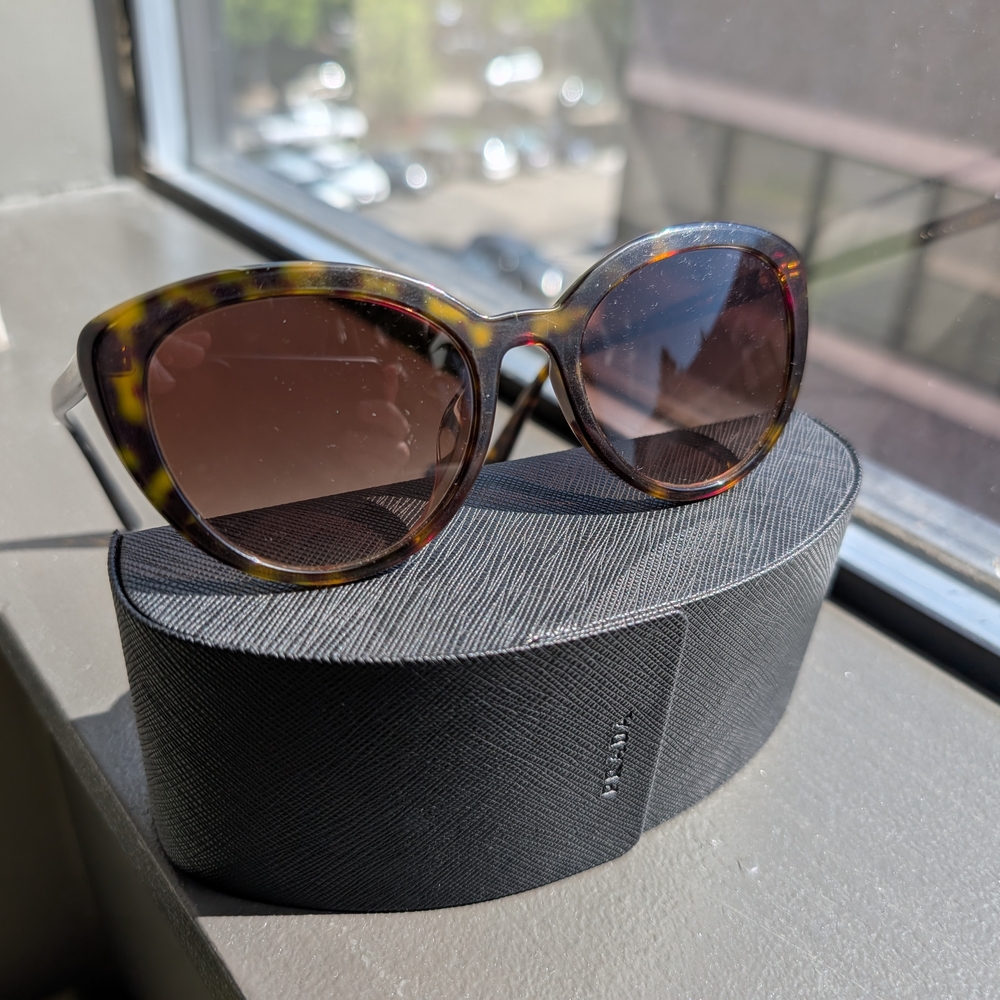 Prada Brown Tortoise Women's Sunglasses - Picture 3 of 5
